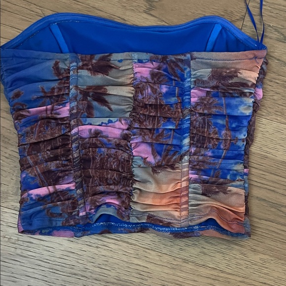 Edikted Multicolor Ruched Tube Top - Picture 2 of 3